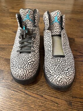 Nike Air Jordan 5 Retro "3Lab5" sneaker with Elephant Print Teal Jumpman 12